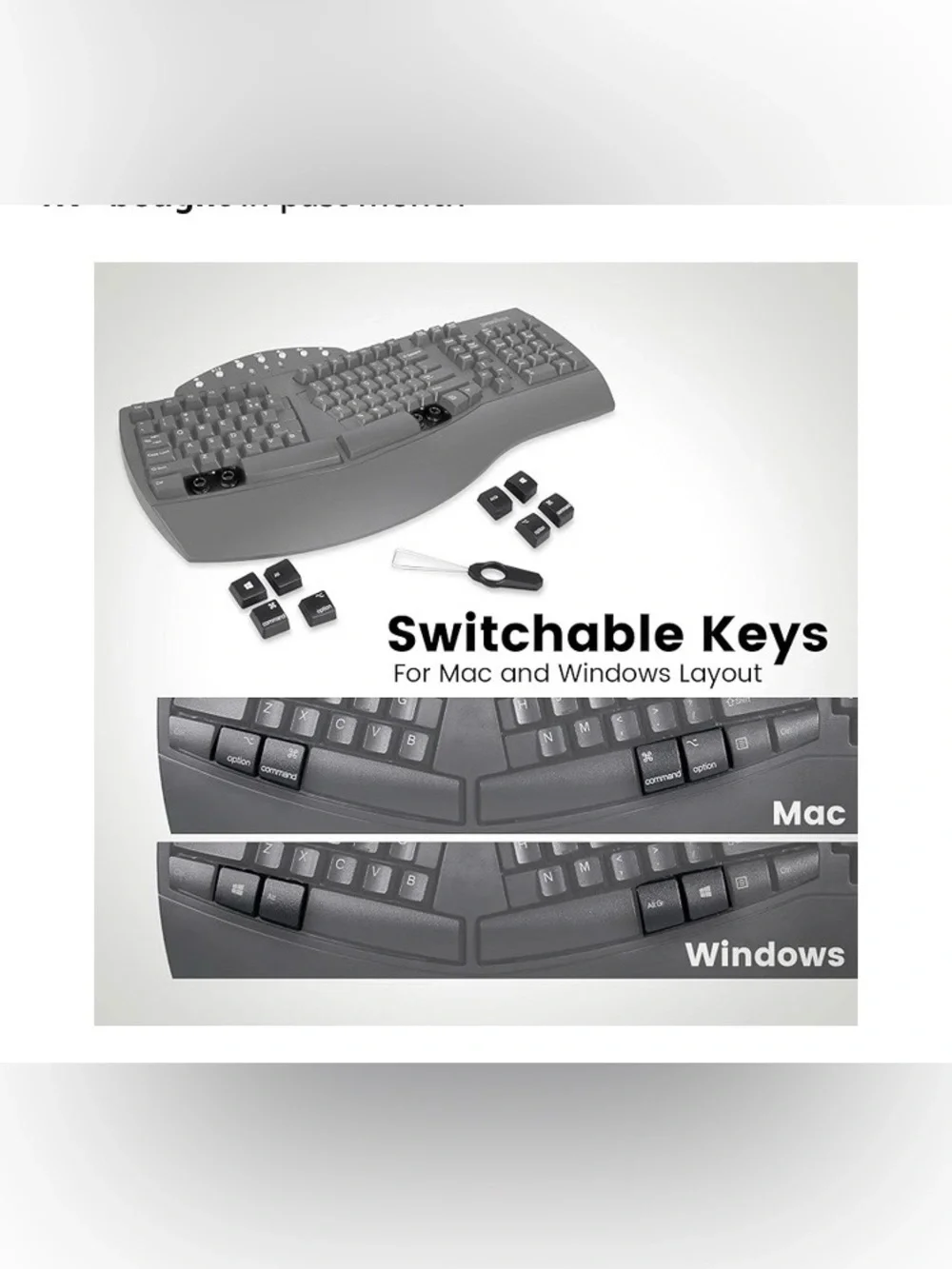 Ergonomic USB Membrane Keyboard - Black